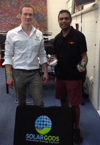 Gilmore with Spencer the solar god