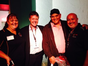 Alliance Partners, L/R Robin Regattieri,TEABBA, Michael Robinson, CEO CAAMA, Jim Remedio QRAM manager, Gerry Lyons, CAAMA Radio Manager