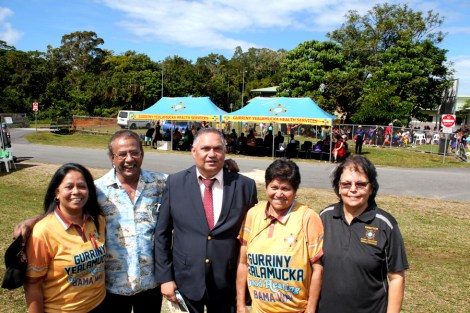 Gurriny CEO Susan Andrews, Reverend Les Beard, Yarrabah Mayor Errol Neal, Professor Graclyn Smallwood, Gurriny Chairperson Sandra Haughton