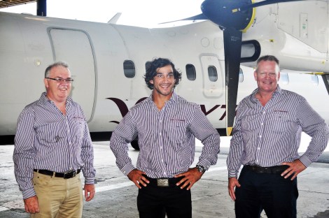 Michael Thinee, Jonathan Thurston and Peter Collings